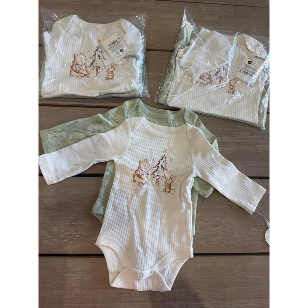 2 pack Disney Baby 24 Months Cloud Island Long Sleeve Bodysuits Neutral Pooh